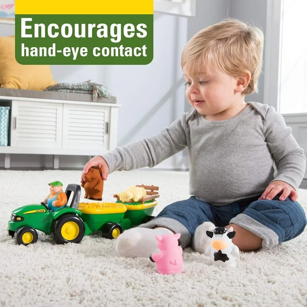 John Deere Animal Sounds Hayride Musical Tractor Toy - Musical Hayride Toddler T - Picture 6 of 7